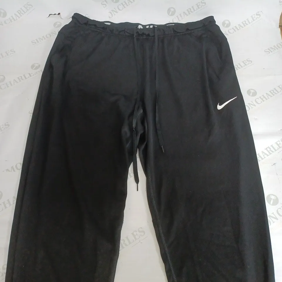 NIKE DRI FIT BLACK STRETCH TROUSERS - LARGE