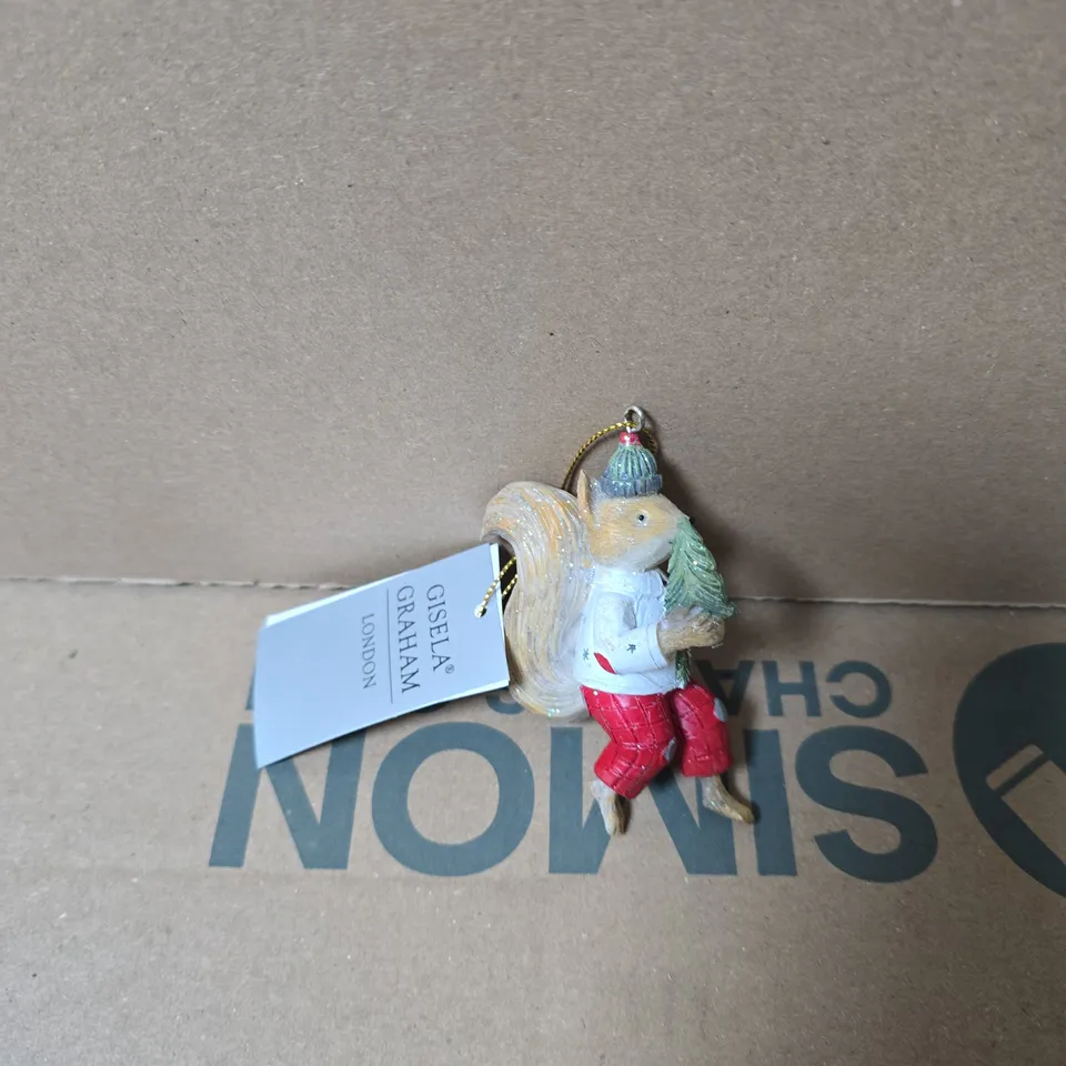 BOX OF APPROXIMATELY 100 GISELA GRAHAM LONDON SQUIRREL CHRISTMAS ORNAMENT 