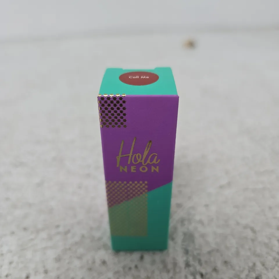 BOX OF APPROXIMATELY 12 X HOLA NEON LIPSTICK BALM SHADE CALL ME - 3.5G