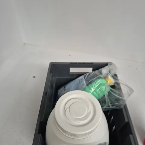 TOTE OF 4 ASSORTED LIQUID TO INCLUDE: ASEVI FLOOR CLEANER