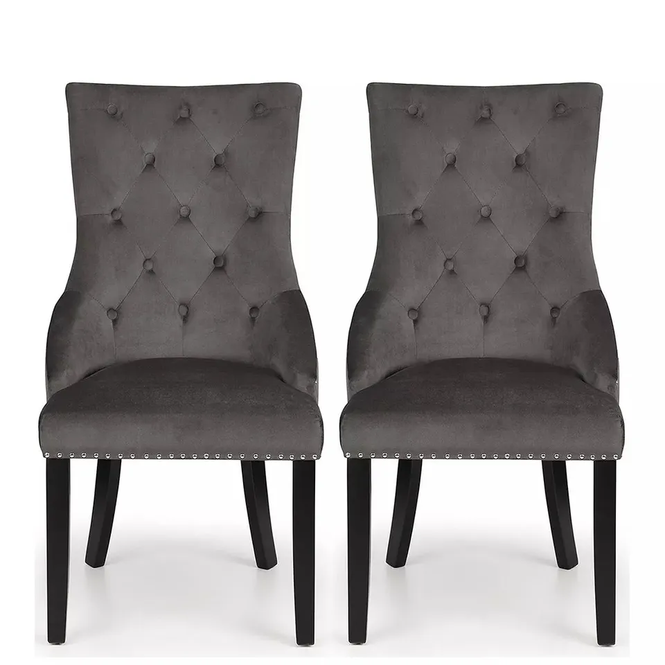 BOXED DARK GREY VENETO KNOCKERBACK CHAIRS