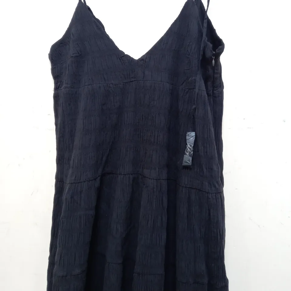 BODEN STRAPPY TIERED MAX9 DRESS IN BLACK - UK 10P