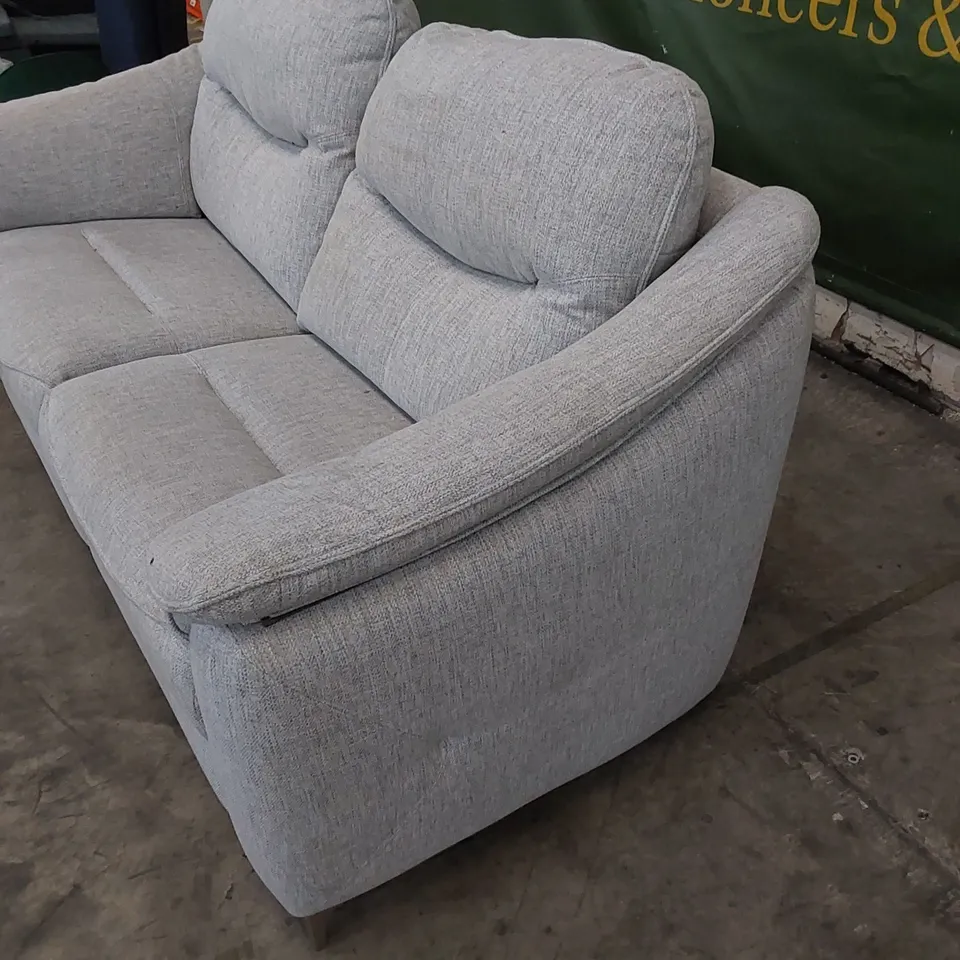 QUALITY G PLAN DESIGNER JACKSON 3 SEATER SOFA IN PIERO SILVER FABRIC 