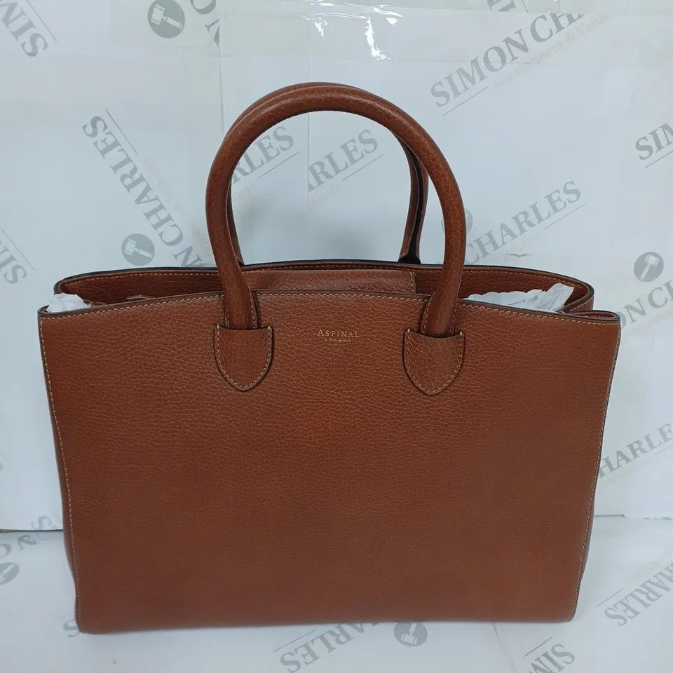 ASPINAL OF LONDON BROWN LEATHER BAG