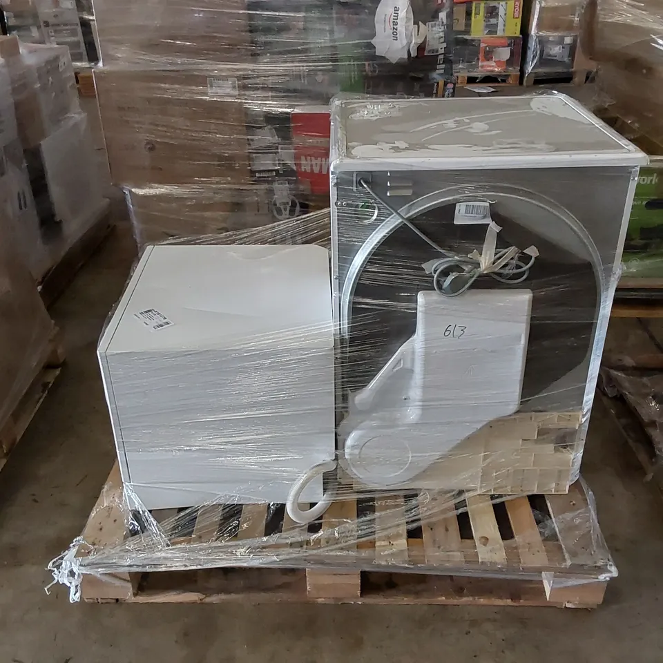 CANDY SMART 8KG FREESTANDING CONDENSER TUMBLE DRYER AND BOSCH SKS62E32EU SERIE 4 FREESTANDING COMPACT DISHWASHER - UNPROCESSED RAW RETURNS