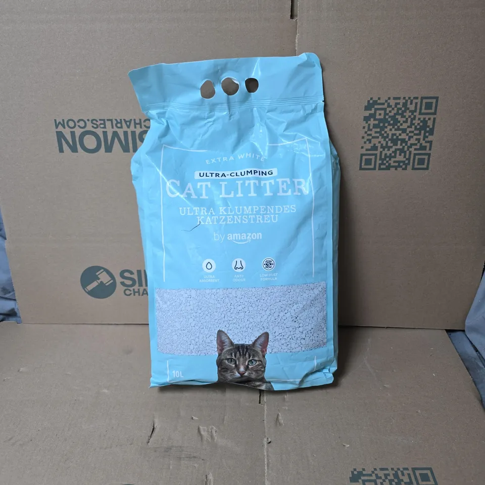 EXTRA WHITE ULTRA CLUMPING CAT LITTER BY AMAZON 10L