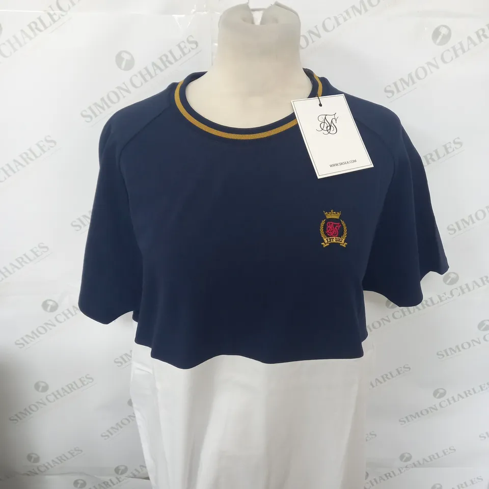 SIKSILK CREST CUT AND SEW T-SHIRT SIZE L