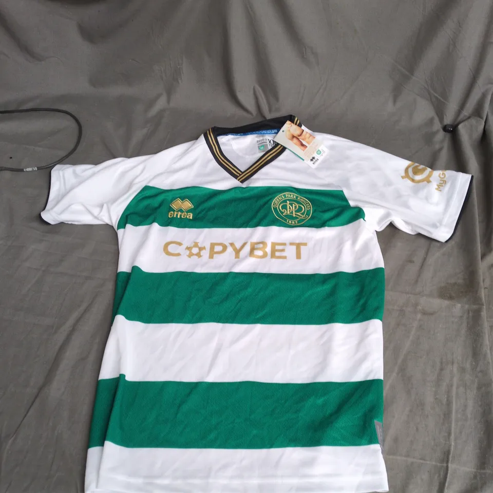 ERREÀ QPR FOOTBALL JERSEY – GREEN & WHITE – 100 YEARS EDITION – SIZE M