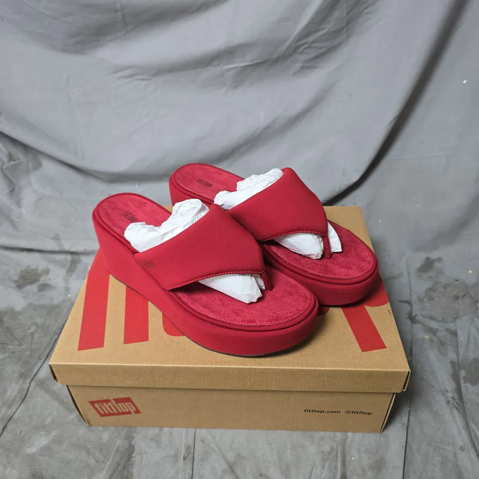 FITFLOP RED CROSS-STRAP PLATFORM SANDALS – WOMEN'S UK 6