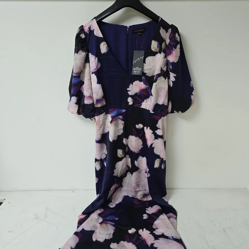 KALEIDOSCOPE PRINT SATIN MIDI DRESS - SIZE 16