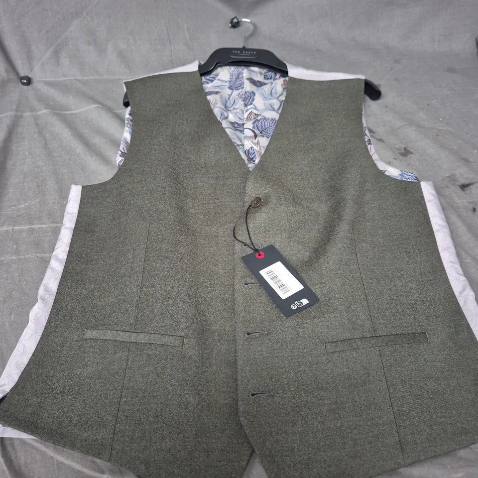 TED BAKER OLIVE WAISTCOAT - MEN'S (UK 42R)