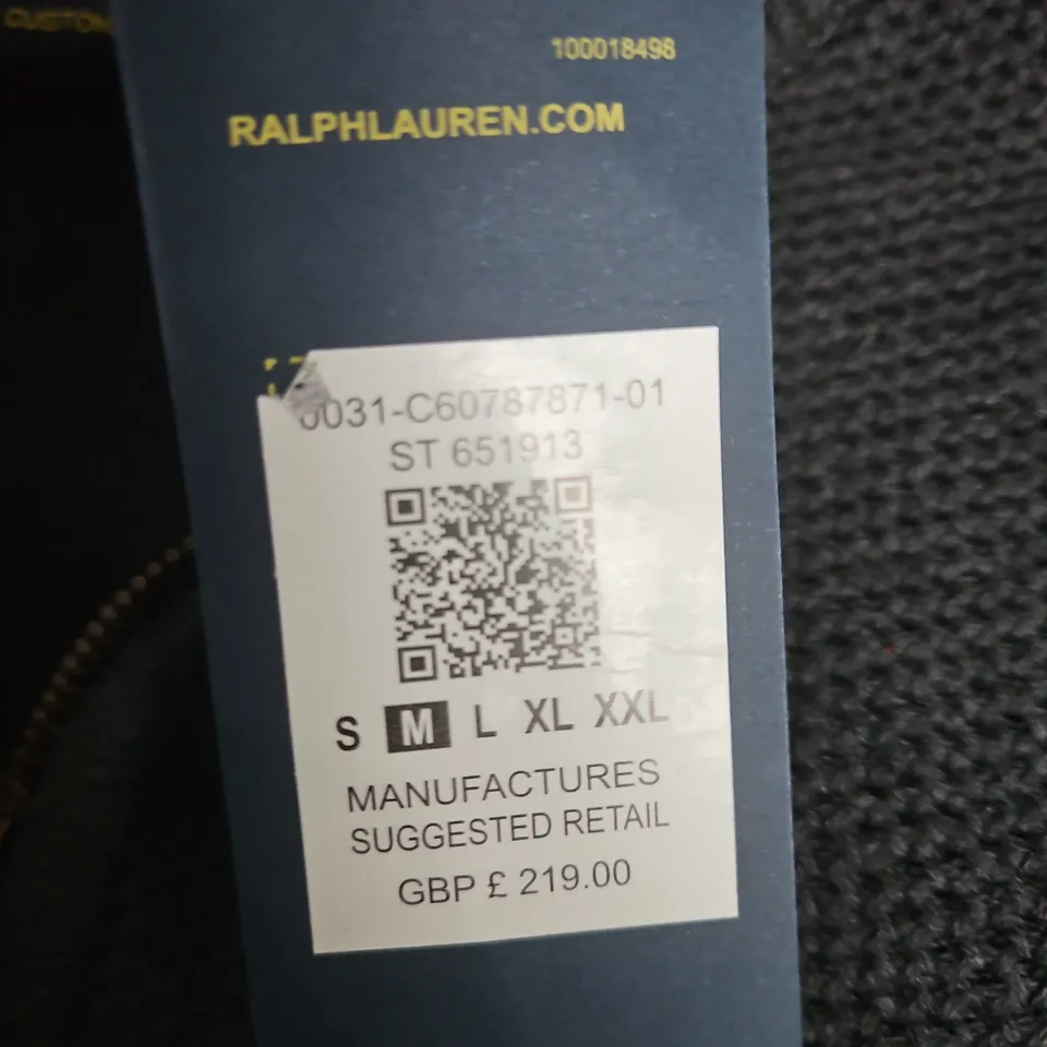 POLO RALPH LAUREN CUSTOM SLIM FIT KNIT JUMPER - NAVY, MEN'S - MEDIUM