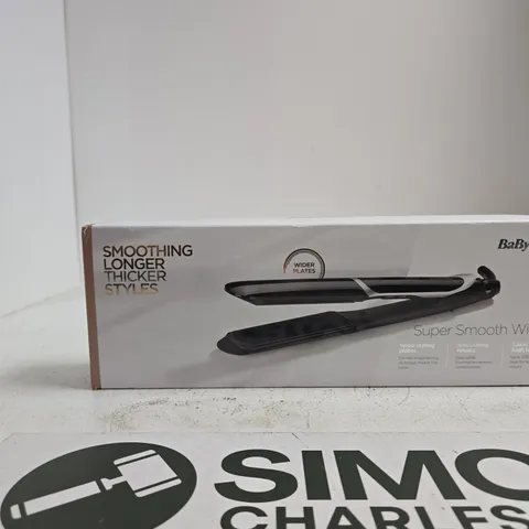 BABYLISS SUPER SMOOTH WIDE PLATE HAIR STRAIGHTENER – BOXED