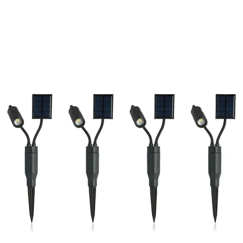 GARDEN REFLECTIONS SET OF 4 SOLAR SPOT LIGHTS WITH ADJUSTABLE REFLECTION SIZE
