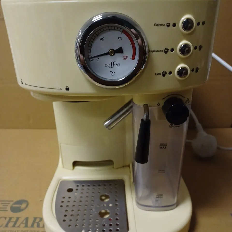 SWAN RETRO CREAM ESPRESSO COFFEE MACHINE 