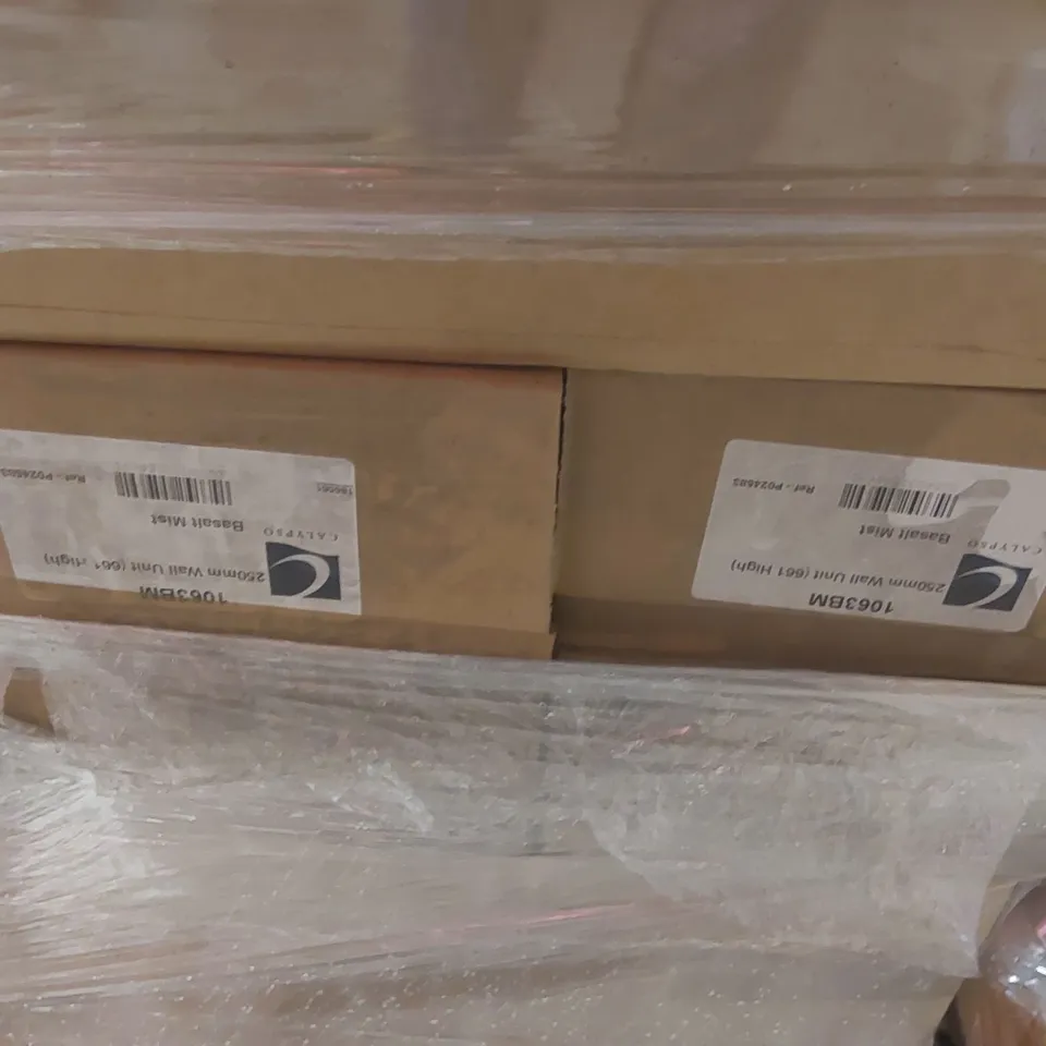 PALLET CONTAINING A LARGE QUANTITY OF ASSORTED BATHROOM FURNITURE PARTS INCLUDING: CALYPSO WALL UNITS, CALYPSO BASE CARCASSES ECT