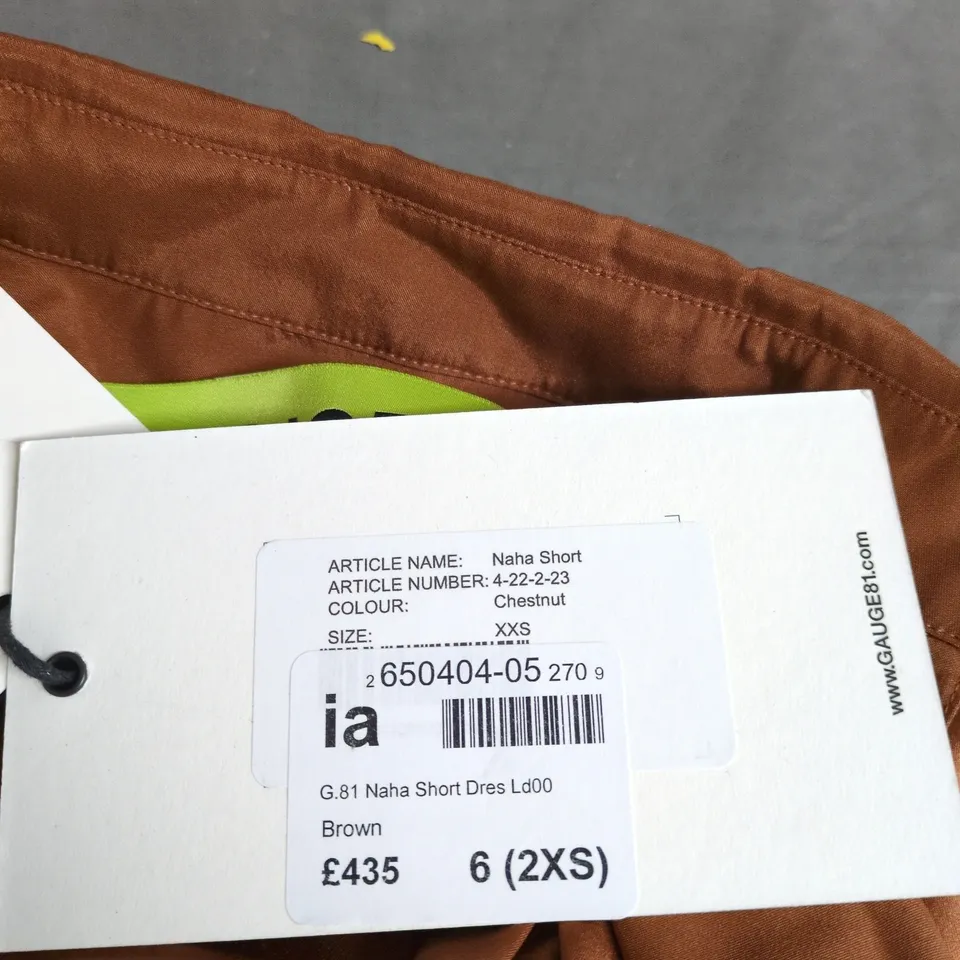 GAUGE81 NAHA SHORT DRESS – CHESTNUT, UK 4 (XXS)