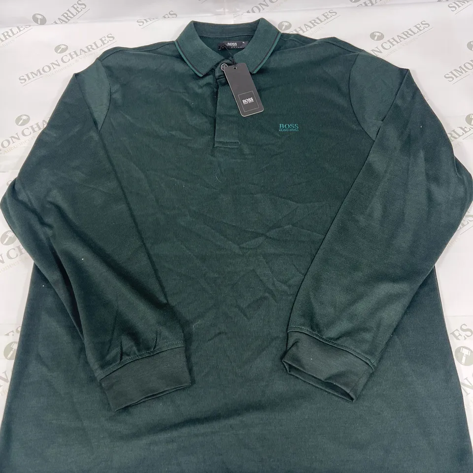 HUGO BOSS LONG SLEEVED COLLARED SHIRT IN GREEN SIZE XL
