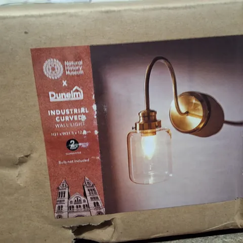 BOXED INDUSTRIAL CURVE WALL LIGHT – NATURAL HISTORY MUSEUM × DUNELM