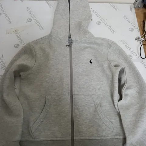 POLO RALPH LAUREN LONG SLEEVE HOODIE IN LIGHT GREY - MEDIUM