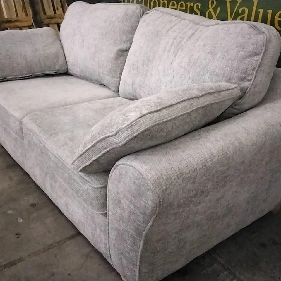 QUALITY DESIGNER LIGHT GREY FABRIC 2 SEATER SOFA
