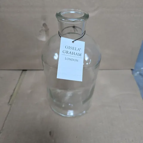 GISELA GRAHAM - LARGE CLEAR GLASS BOTTLE VASE - BOX OF APPROXIMATELY 12PCS 