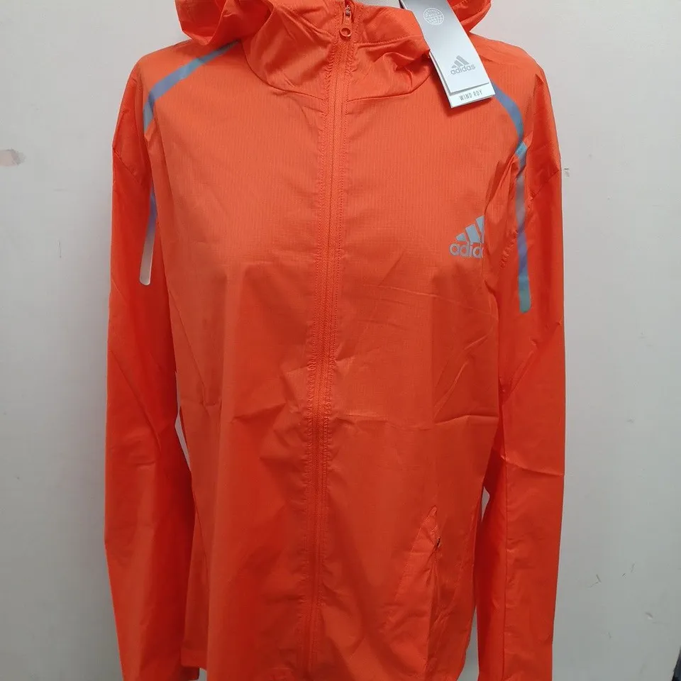 ADIDAS WIND.RDY MARATHON JACKET IN ORANGE - UK XL