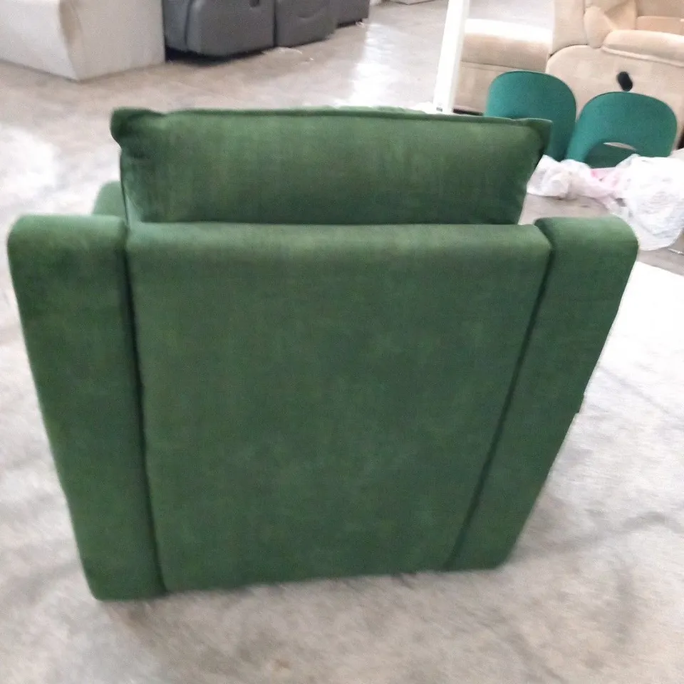 DESIGNER ITALIAN MADE SANREMO GREEN FABRIC ARM CHAIR