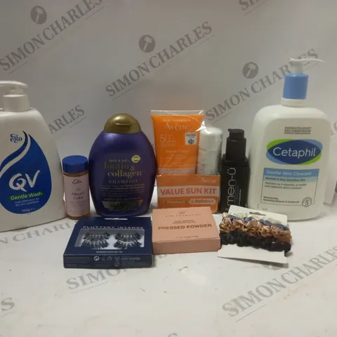 LOT OF ASSORTED COSMETIC ITEMS TO INCLUDE SHAMPOO, SKIN CREAM AND PRESSED POWDER