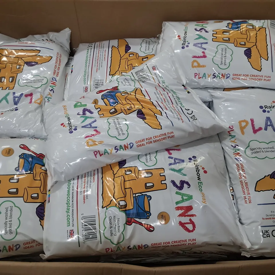 PALLET CONTAINING A LARGE QUANTITY OF 15KG BAGS OF ECO PLAY SAND