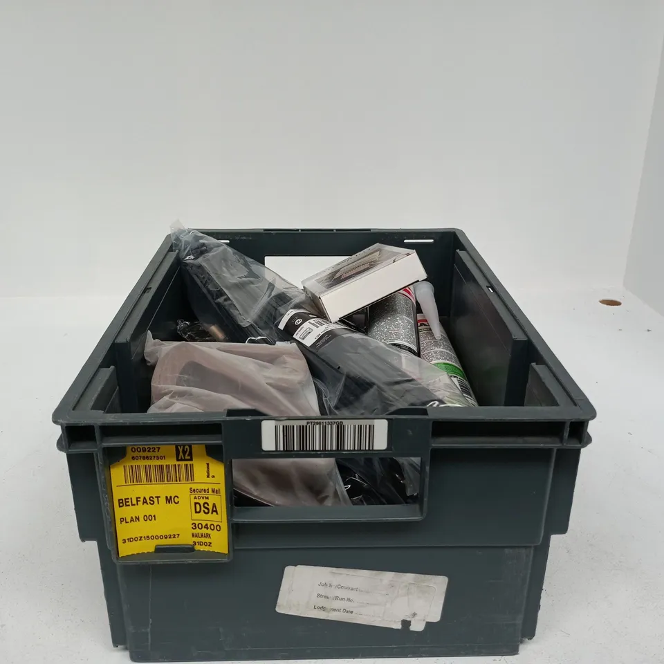 TOTE OF APPROXIMATELY 15 ASSORTED ITEMS TO INCLUDE SOUDAL REPAIR EXPRESS, VITCAS SILICONE, CABLE TIES, MINI WEAVING LOOM ETC