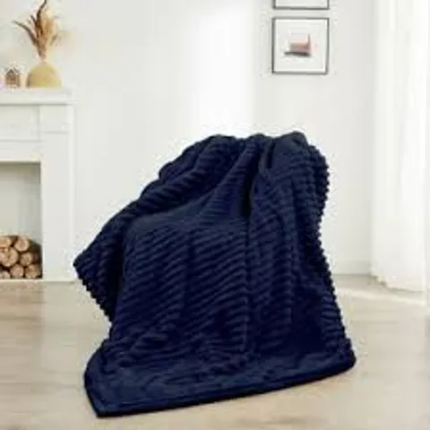 BOXED NEO 160W HEATHER THROW BLANKET - NAVY // SIZE: 160 X 130CM (1 BOX)