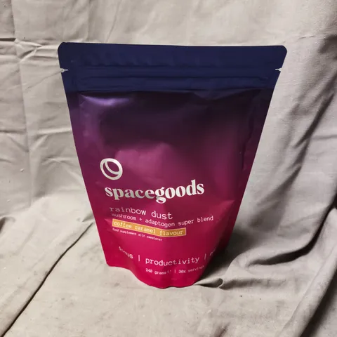 SPACEGOODS RAINBOW DUST COFFEE CARAMEL FLAVOUR – MUSHROOM + ADAPTOGEN SUPER BLEND, 240G
