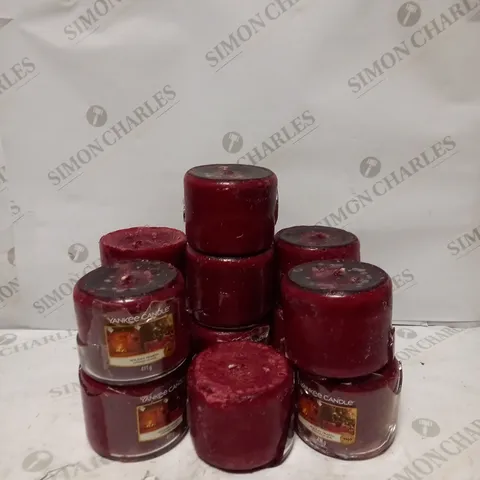 LOT OF 12 HOLIDAY HEARTH YANKEE CANDLES