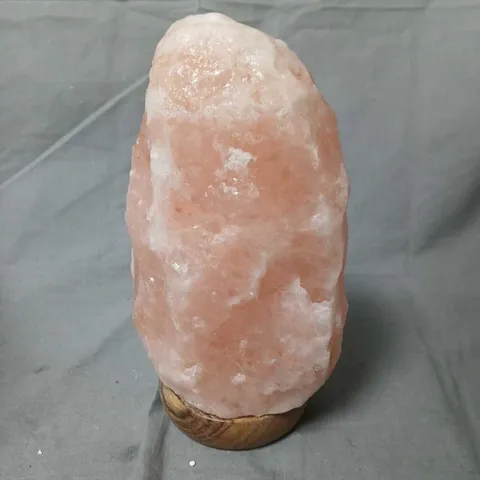 PINK HIMALAYAN SALT ROCK ON WOODEN BASE
