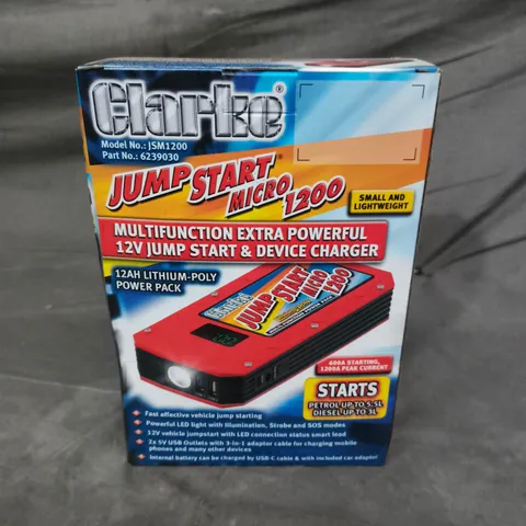 CLARKE JUMP START MICRO 1200 12V POWER PACK 
