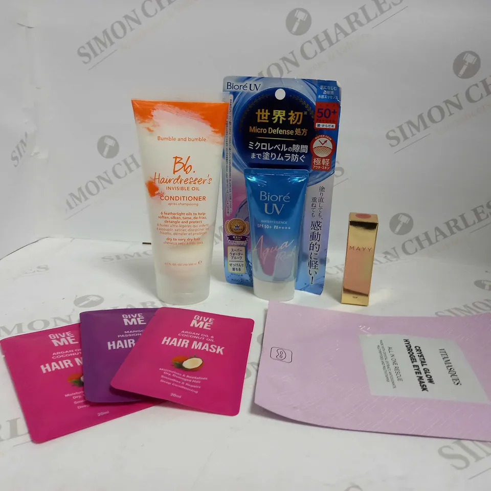 LOT OF APPROXIMATELY 20 ASSORTED HEALTH & BEAUTY ITEMS, TO INCLUDE HAIR MASKS, EYE MASK, BIORE UV, ETC