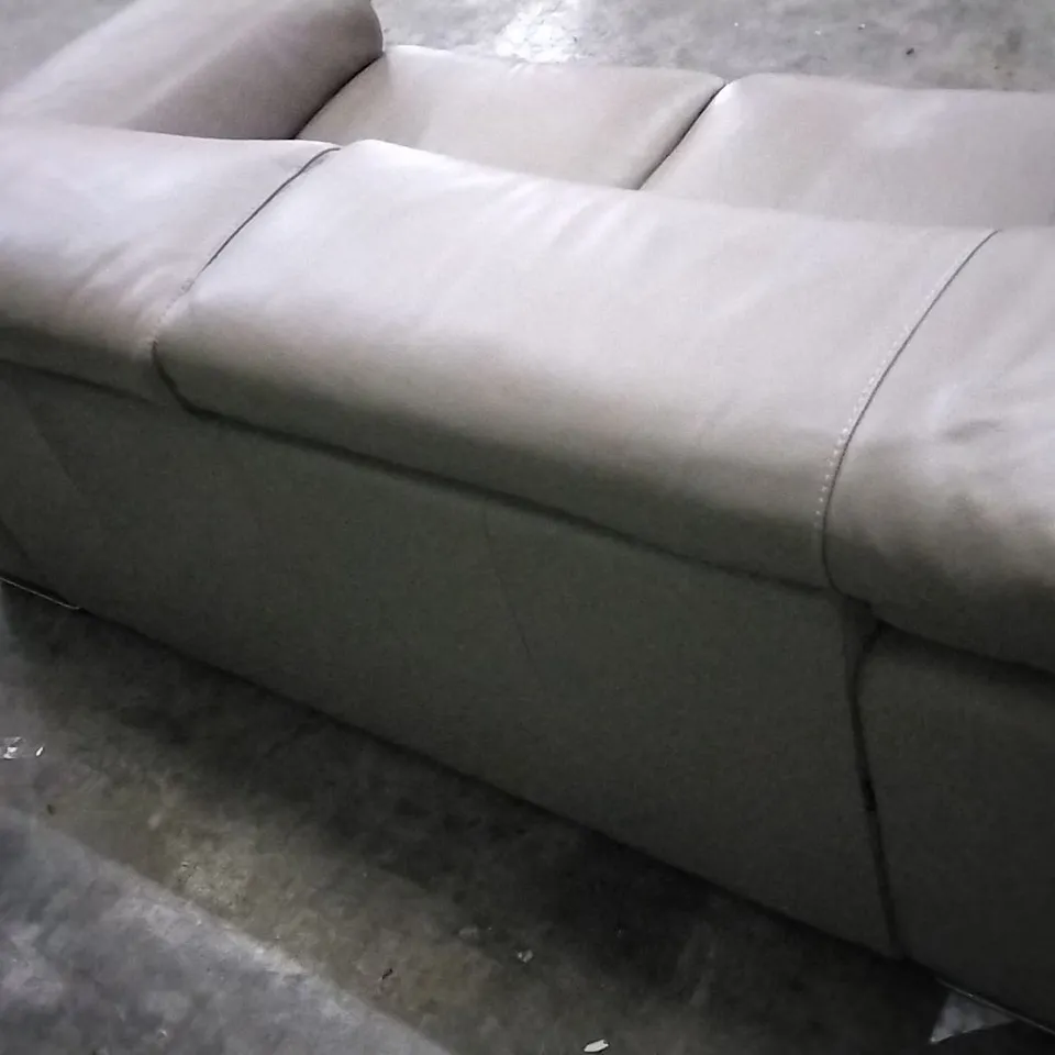 QUALITY ITALIAN DESIGNER MELO LOVESEAT MUD LEATHER