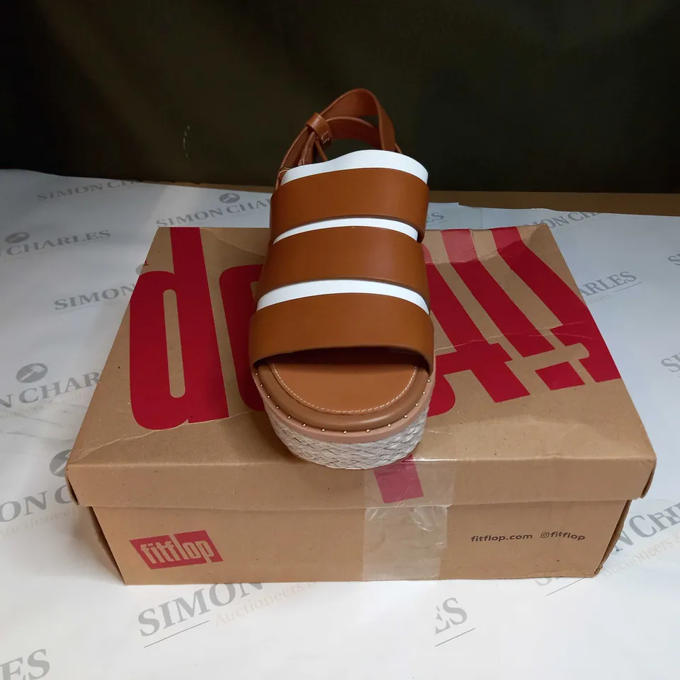 ELOISE BACK STRAP ESPADRILLE WEDGES - LIGHT TAN - SIZE 4