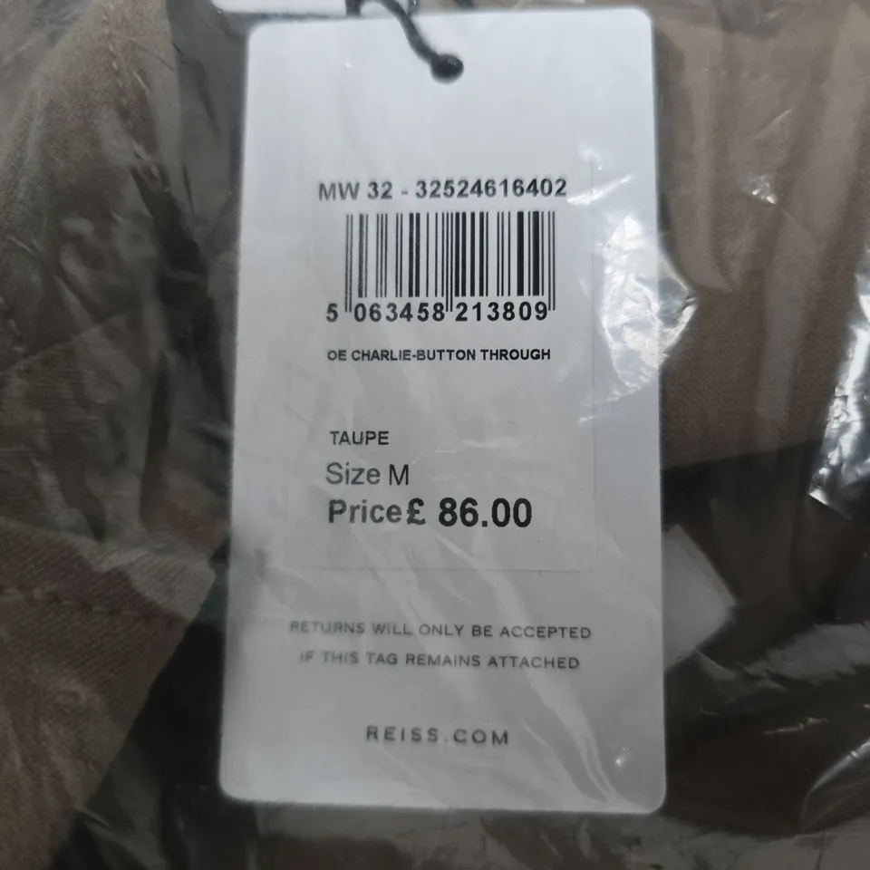 REISS TAUPE OVERSHIRT  – MEN'S, SIZE M (UK)