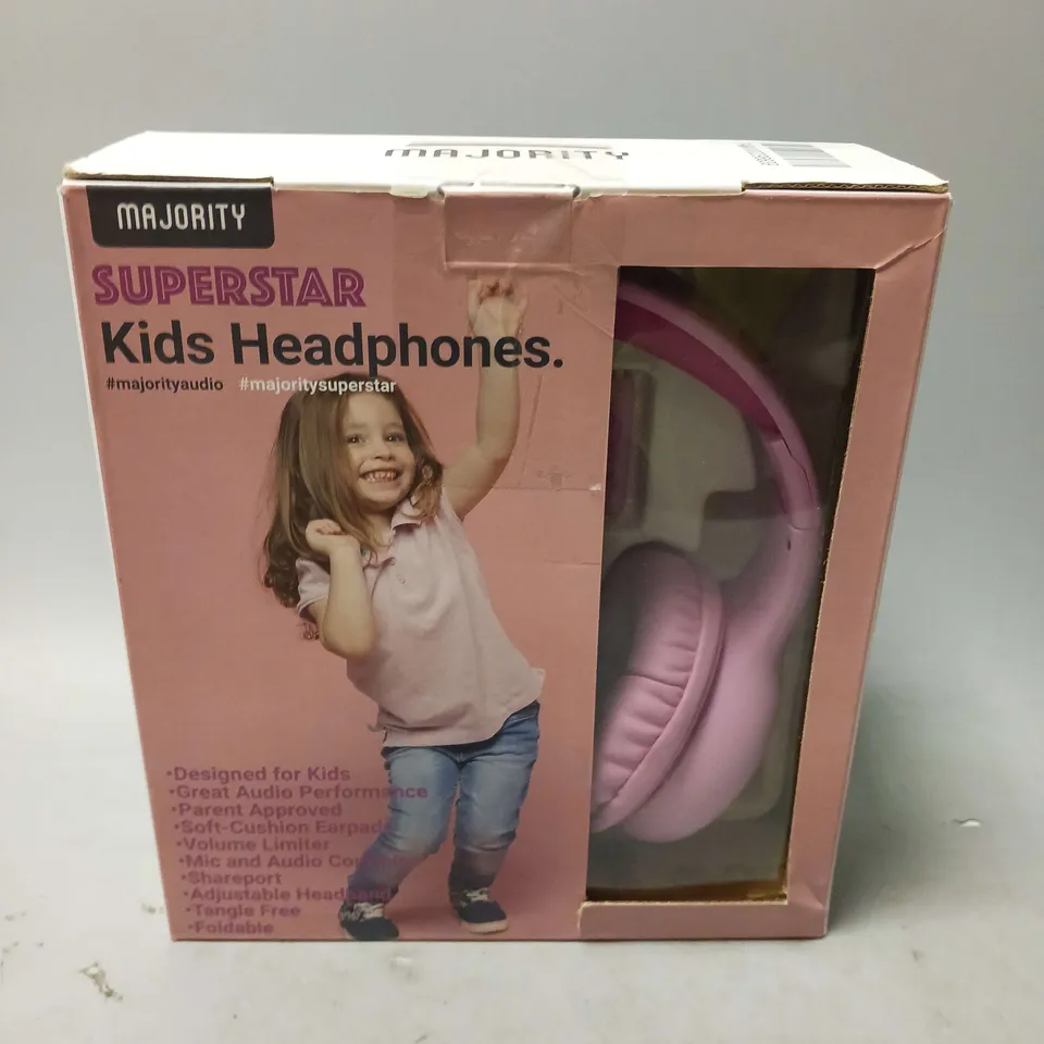 BOXED MAJORITY SUPERSTAR KIDS HEADPHONES PINK 