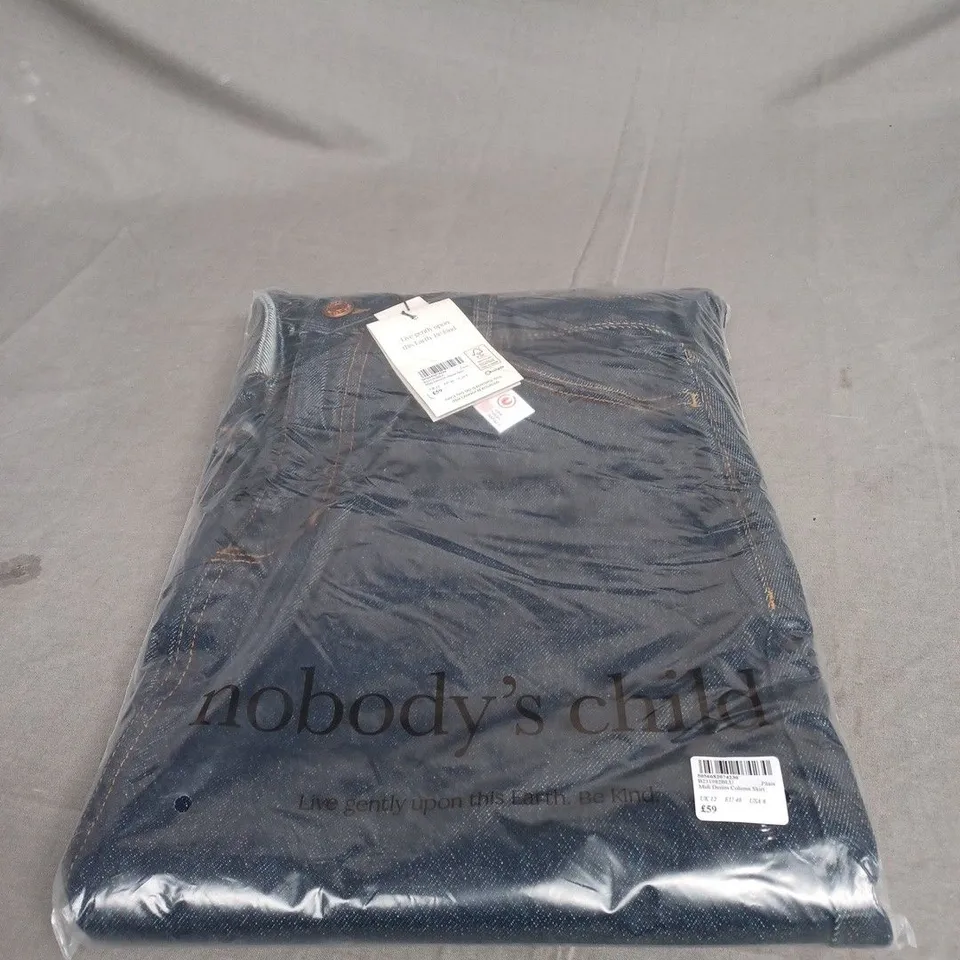 BAGGED NOBODYS CHILD MIDI DENIM COLUM SKIRT SIZE 12