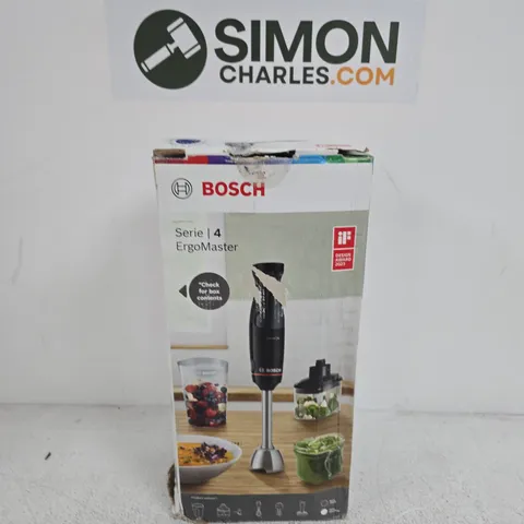 BOSCH SERIES 4 ERGOMASTER MSM4B621GB, 2 IN 1 1000W HAND BLENDER WITH CHOPPER - BLACK 