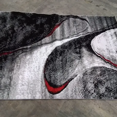 QUALITY DESIGNER COCKTAIL GREY/RED 160 × 230CM AREA RUG