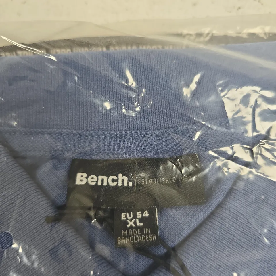 BENCH POLO SHIRT – UK XL (EU 54), MID BLUE, MADE IN BANGLADESH