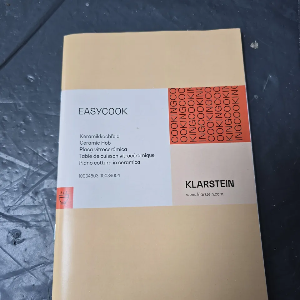 KLARSTEIN EASYCOOK CERAMIC HOB WITH MANUAL. BOXED