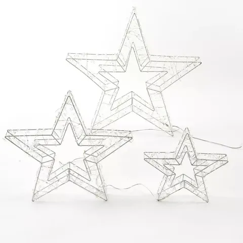 SET OF 3 MULTICOLOUR MULTIFUNCTION OUTDOOR CHRISTMAS STARLIGHTS