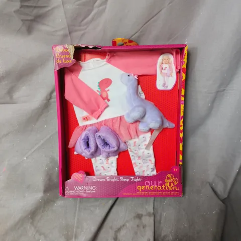 OUR GENERATION 18IN DOLL OUTFIT – DREAM BRIGHT, SLEEP TIGHT (BOXED SET)