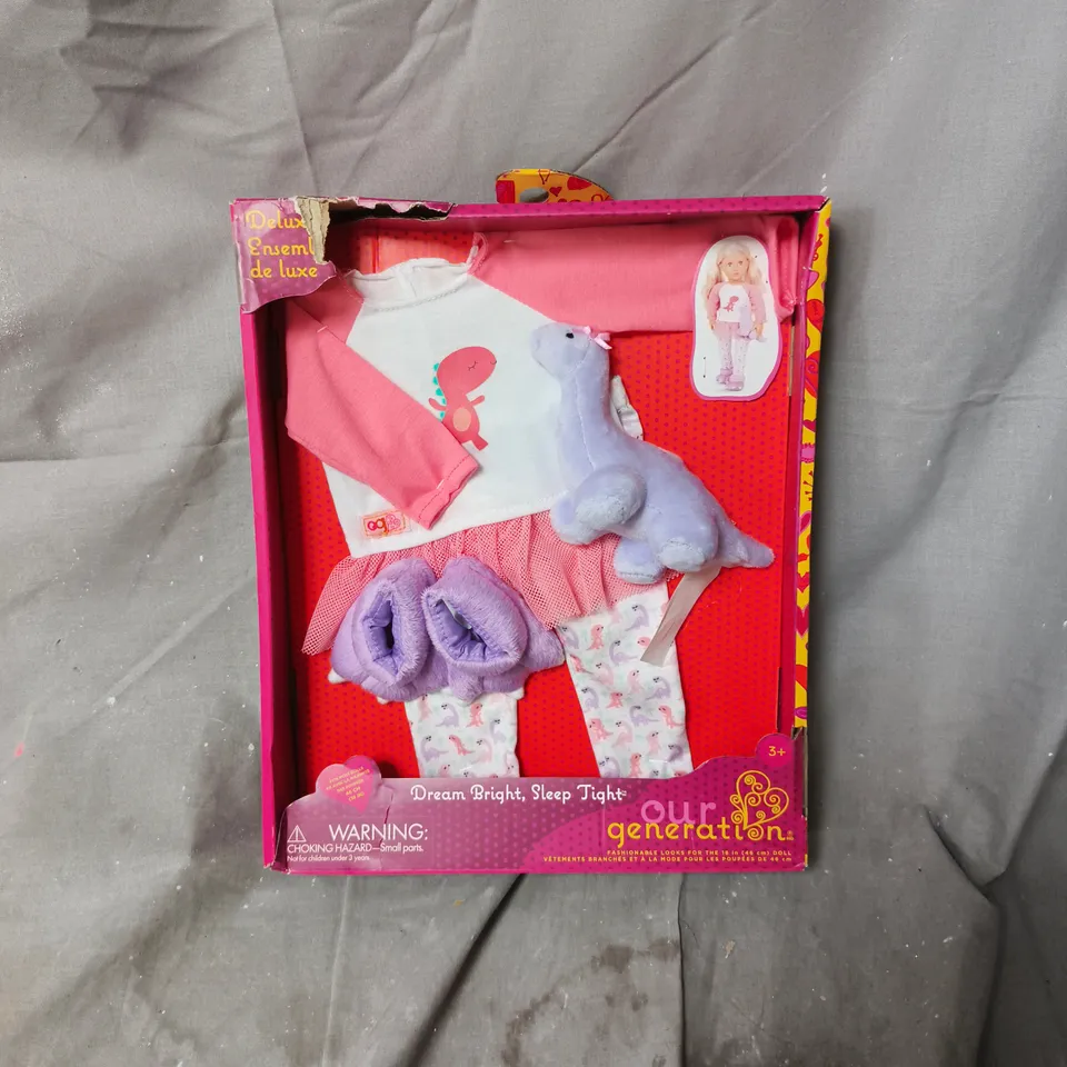 OUR GENERATION 18IN DOLL OUTFIT – DREAM BRIGHT, SLEEP TIGHT (BOXED SET)