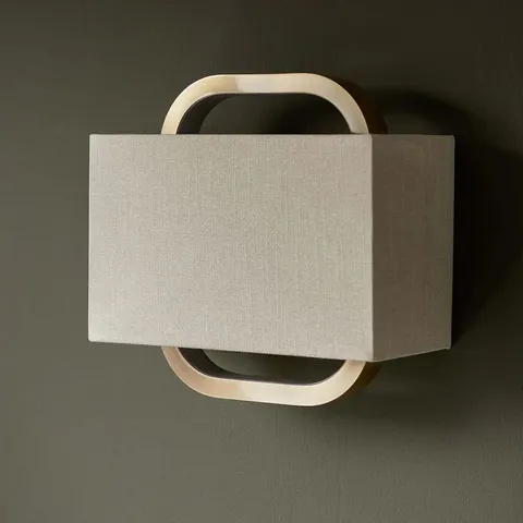 BOXED DANETTI SANZA NATURAL LINEN AND BRUSHED BRONZE WALL LIGHT